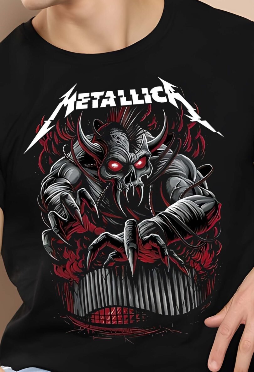 Black Graphic Print Cotton Regular T-Shirt for Men Casual Wear by Just Casual - Image 3