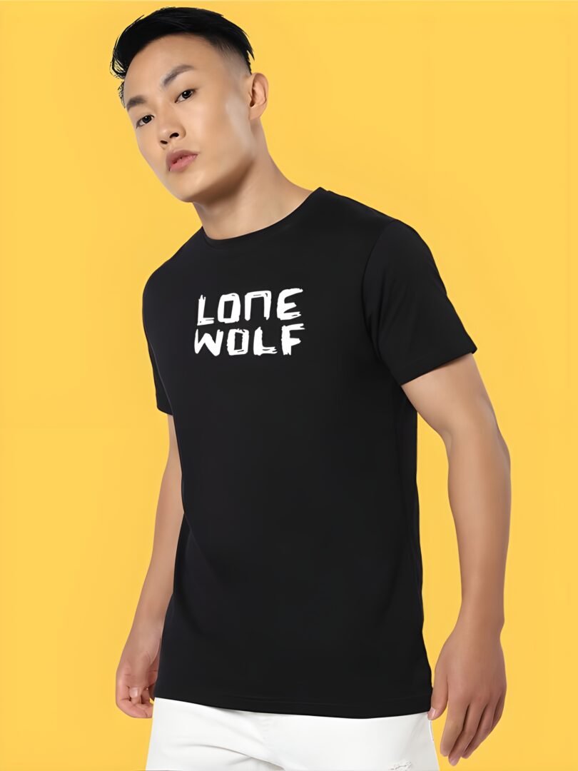 Black Graphic Print Cotton Regular T-Shirt for Men Casual Wear by Just Casual - Image 3