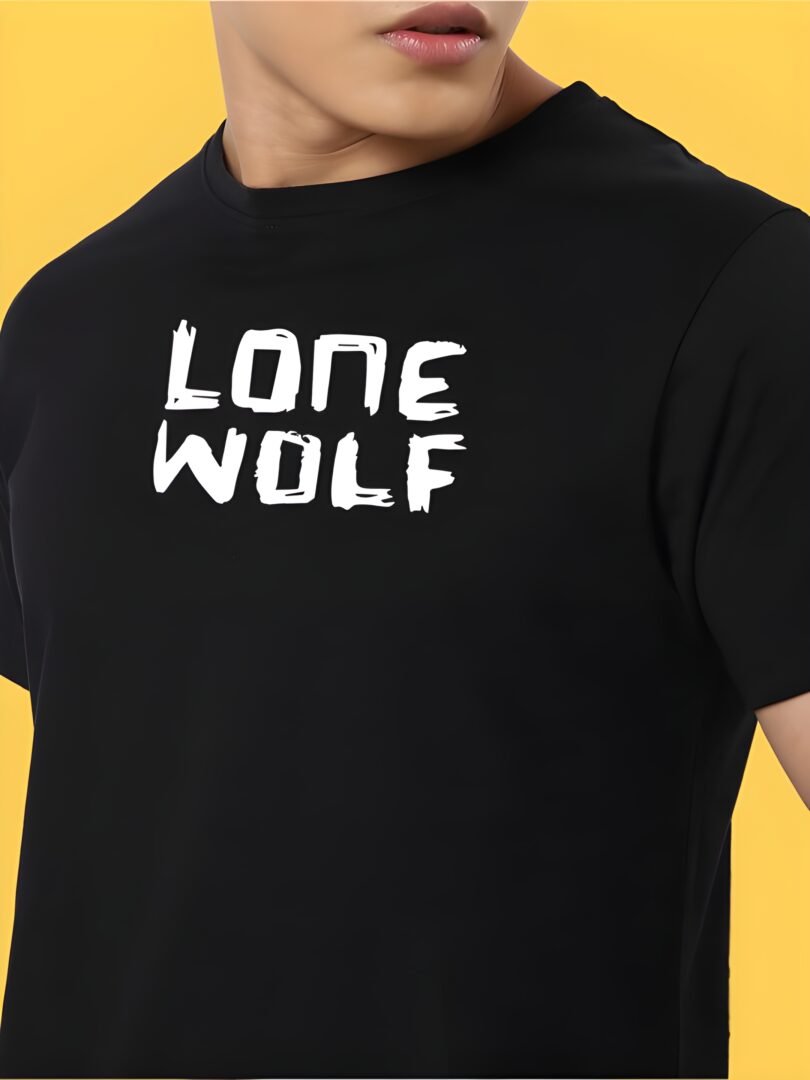 Black Graphic Print Cotton Regular T-Shirt for Men Casual Wear by Just Casual - Image 4