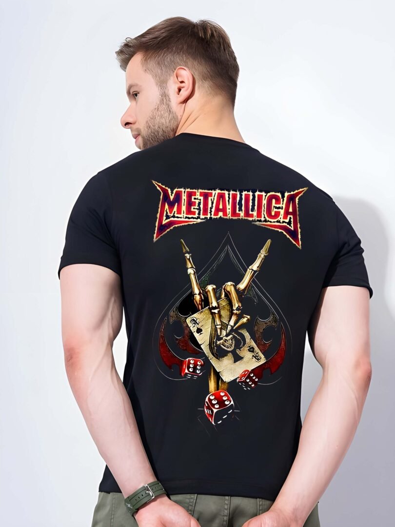 Black Graphic Print Cotton Regular T-Shirt for Men Casual Wear by Just Casual - Image 5
