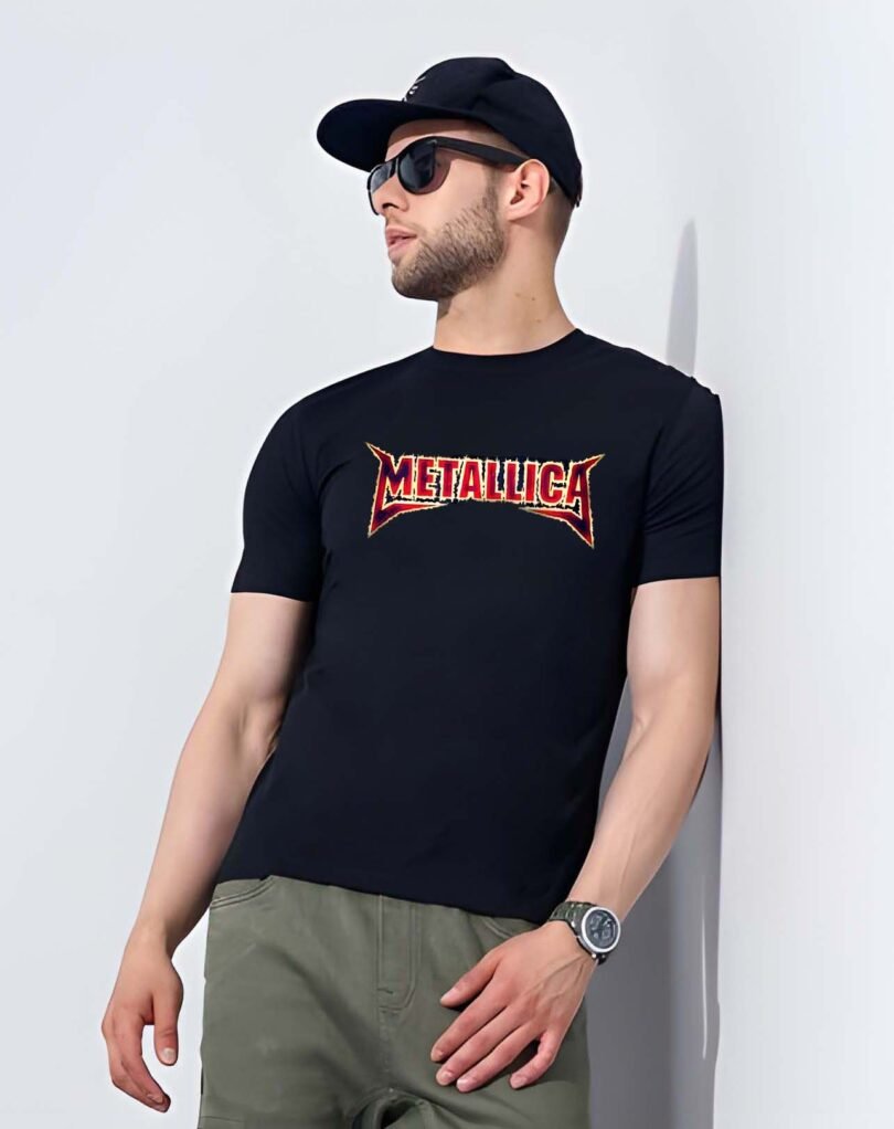 Black Graphic Print Cotton Regular T-Shirt for Men Casual Wear by Just Casual - Image 2