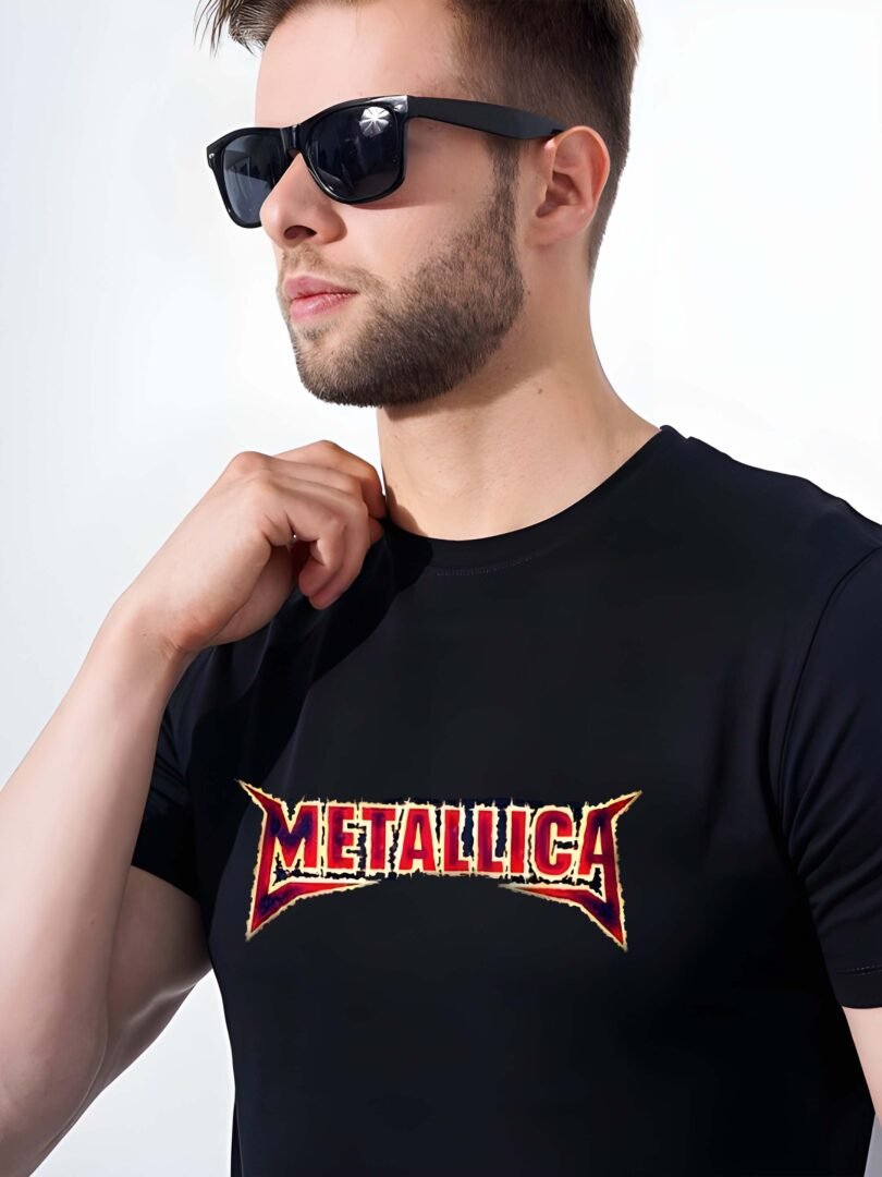 Black Graphic Print Cotton Regular T-Shirt for Men Casual Wear by Just Casual - Image 3