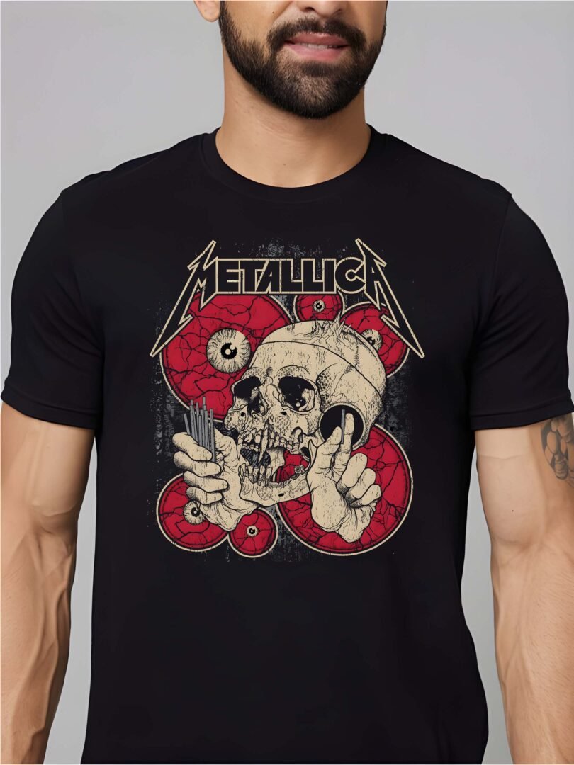 Black Graphic Print Cotton Regular T-Shirt for Men Casual Wear by Just Casual - Image 4
