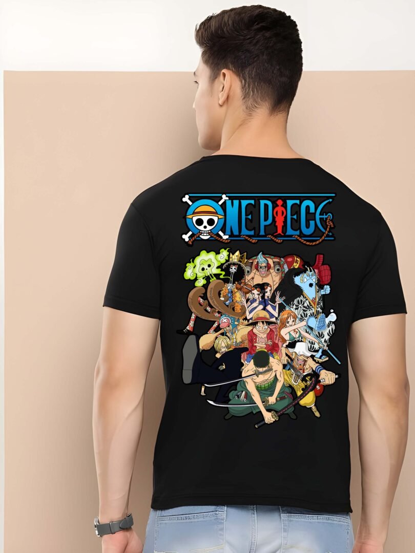Black Graphic Print Cotton Regular T-Shirt for Men Casual Wear by Just Casual - Image 5