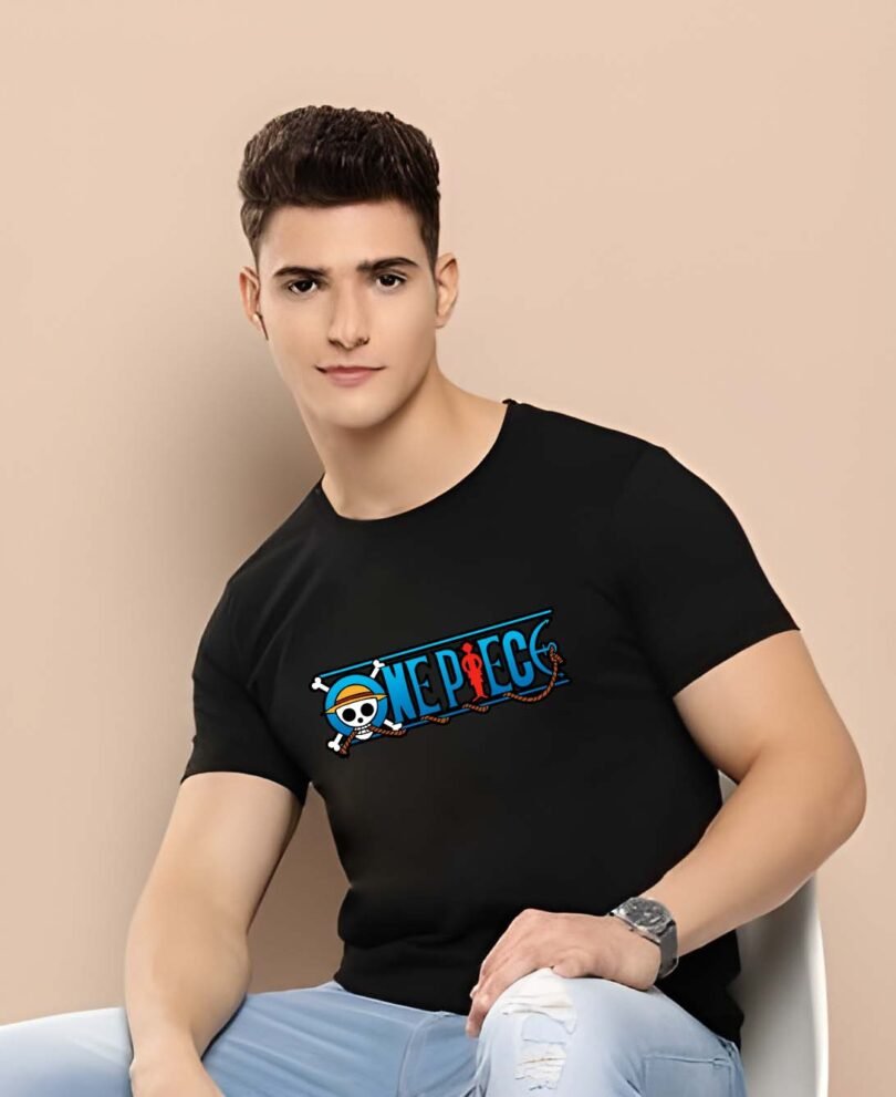 Black Graphic Print Cotton Regular T-Shirt for Men Casual Wear by Just Casual - Image 3