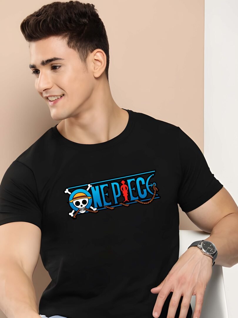 Black Graphic Print Cotton Regular T-Shirt for Men Casual Wear by Just Casual - Image 2