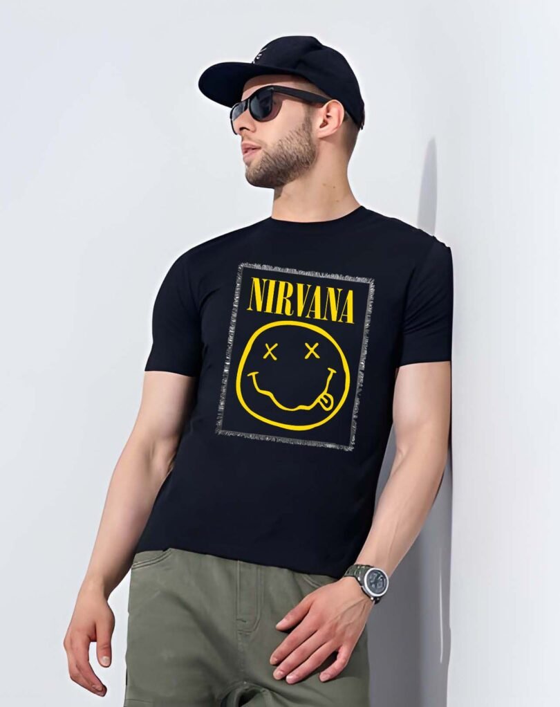 Black Graphic Print Cotton Regular T-Shirt for Men Casual Wear by Just Casual - Image 2