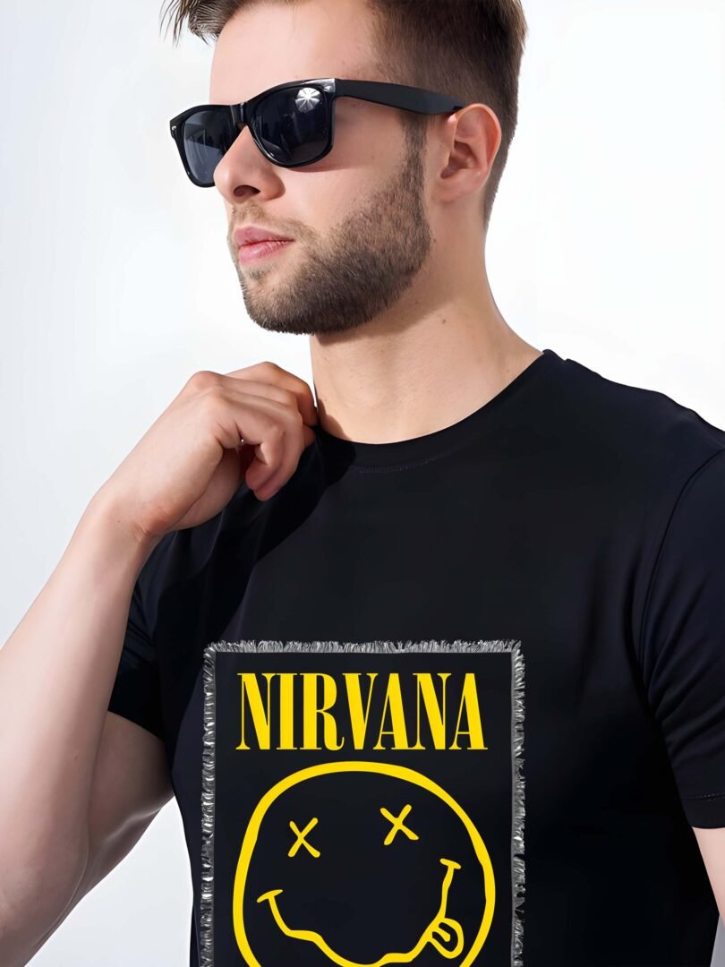 Black Graphic Print Cotton Regular T-Shirt for Men Casual Wear by Just Casual - Image 3
