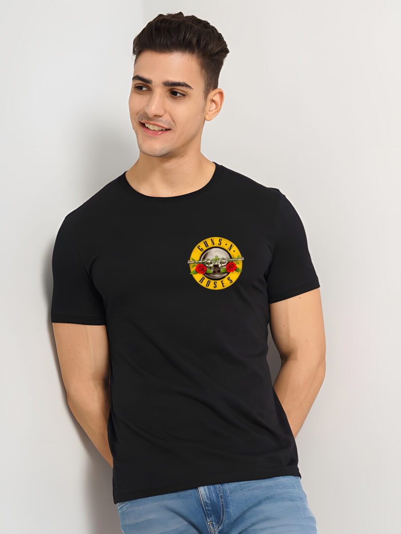 Black Graphic Print Cotton Regular T-Shirt for Men Casual Wear by Just Casual - Image 2