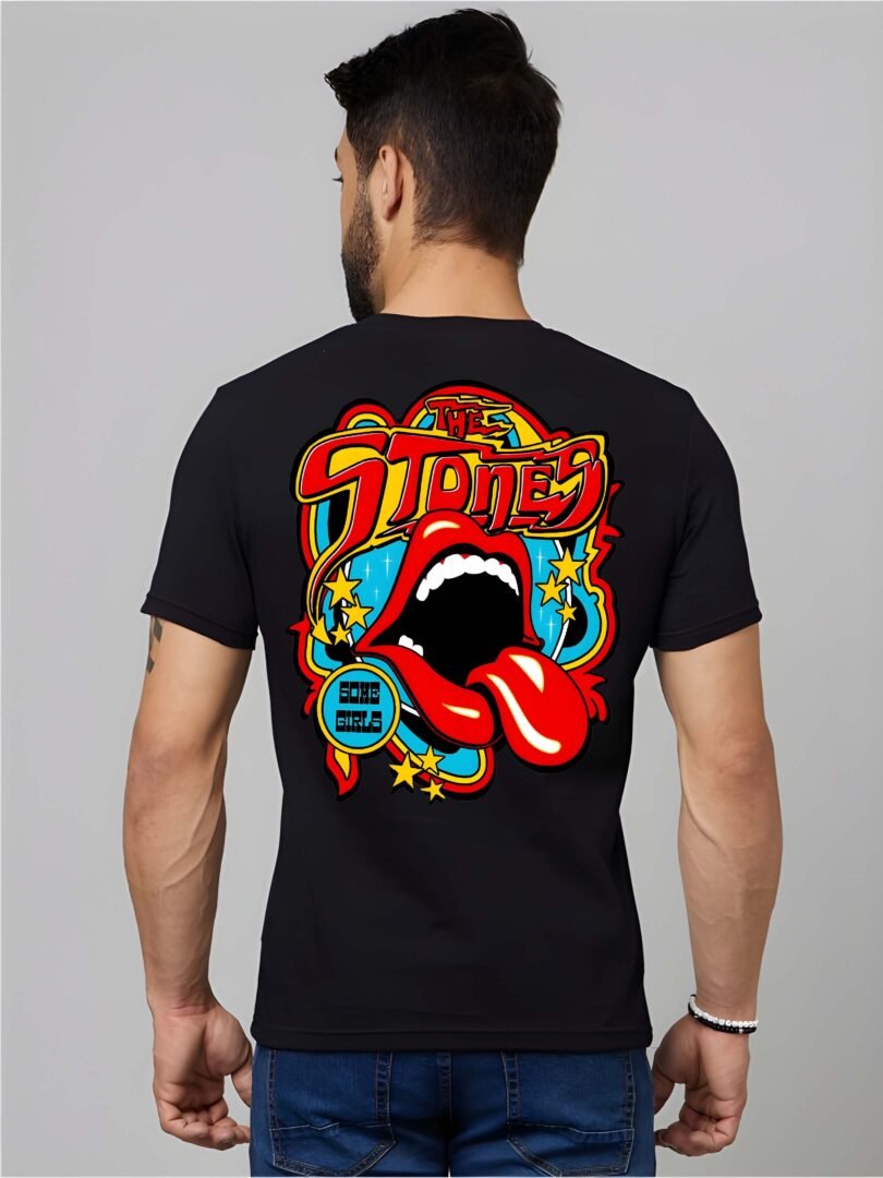 Black Graphic Print Cotton Regular T-Shirt for Men Casual Wear by Just Casual - Image 5