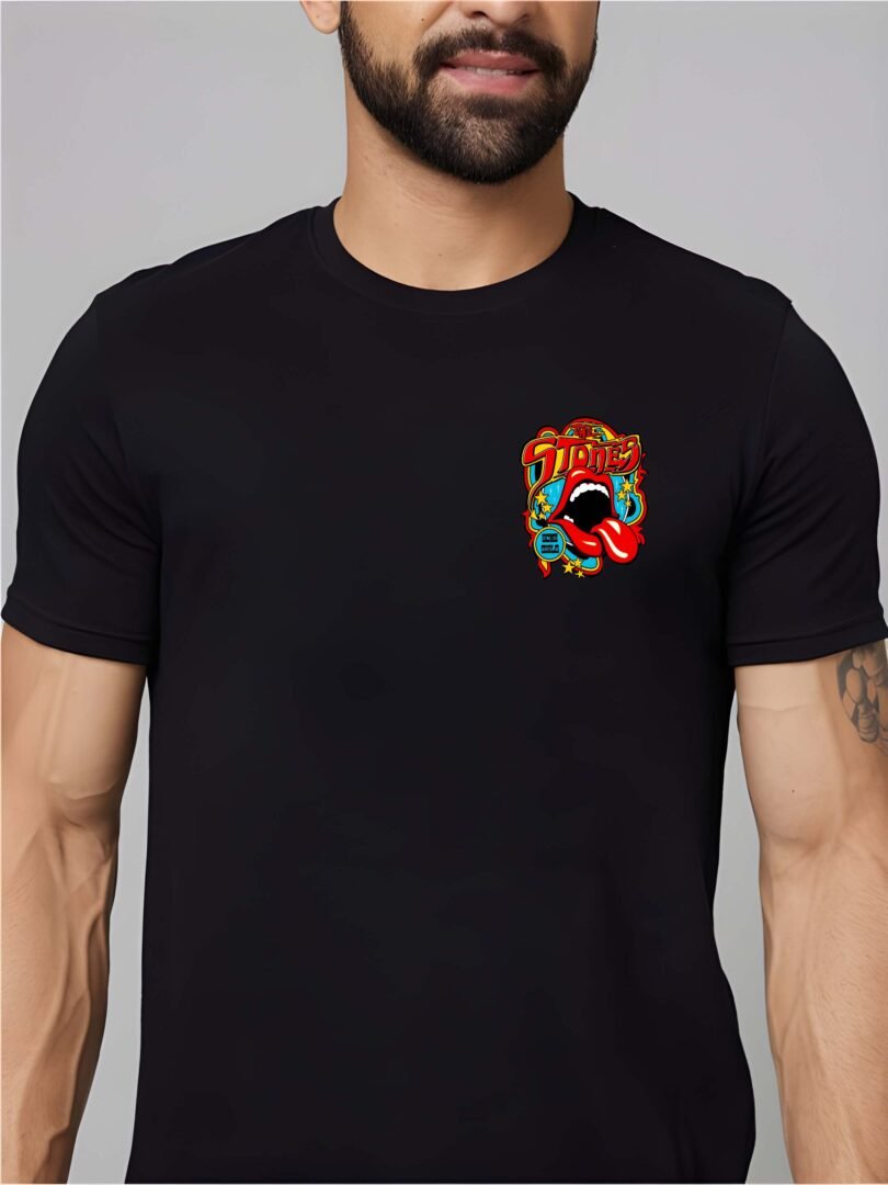 Black Graphic Print Cotton Regular T-Shirt for Men Casual Wear by Just Casual - Image 2