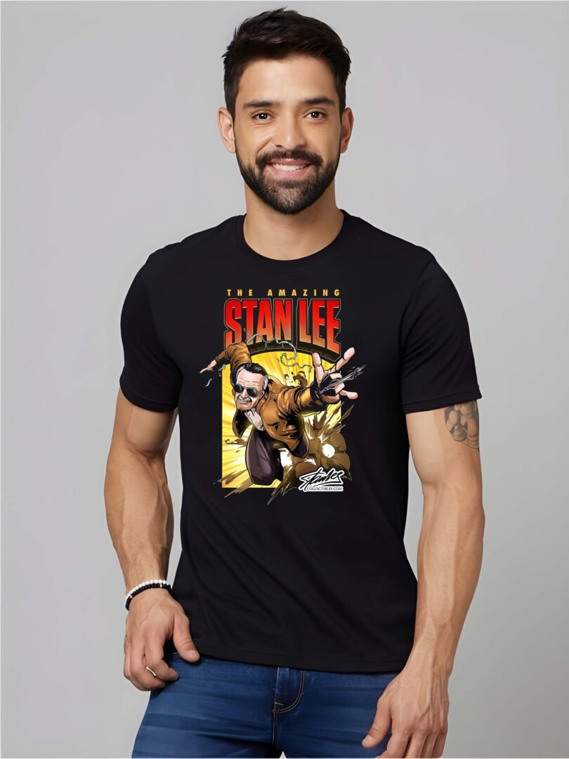 Black Graphic Print Cotton Regular T-Shirt for Men Casual Wear by Just Casual - Image 4