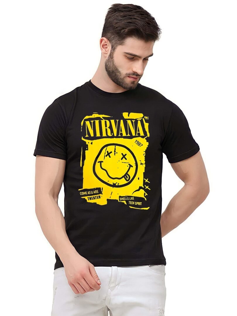 Black Graphic Print Cotton Regular T-Shirt for Men Casual Wear by Just Casual - Image 2