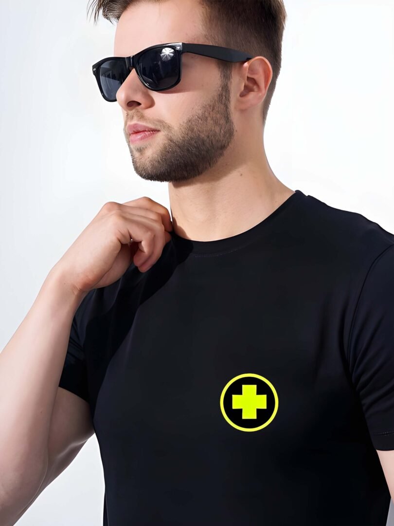 Black Graphic Print Cotton Regular T-Shirt for Men Casual Wear by Just Casual - Image 2