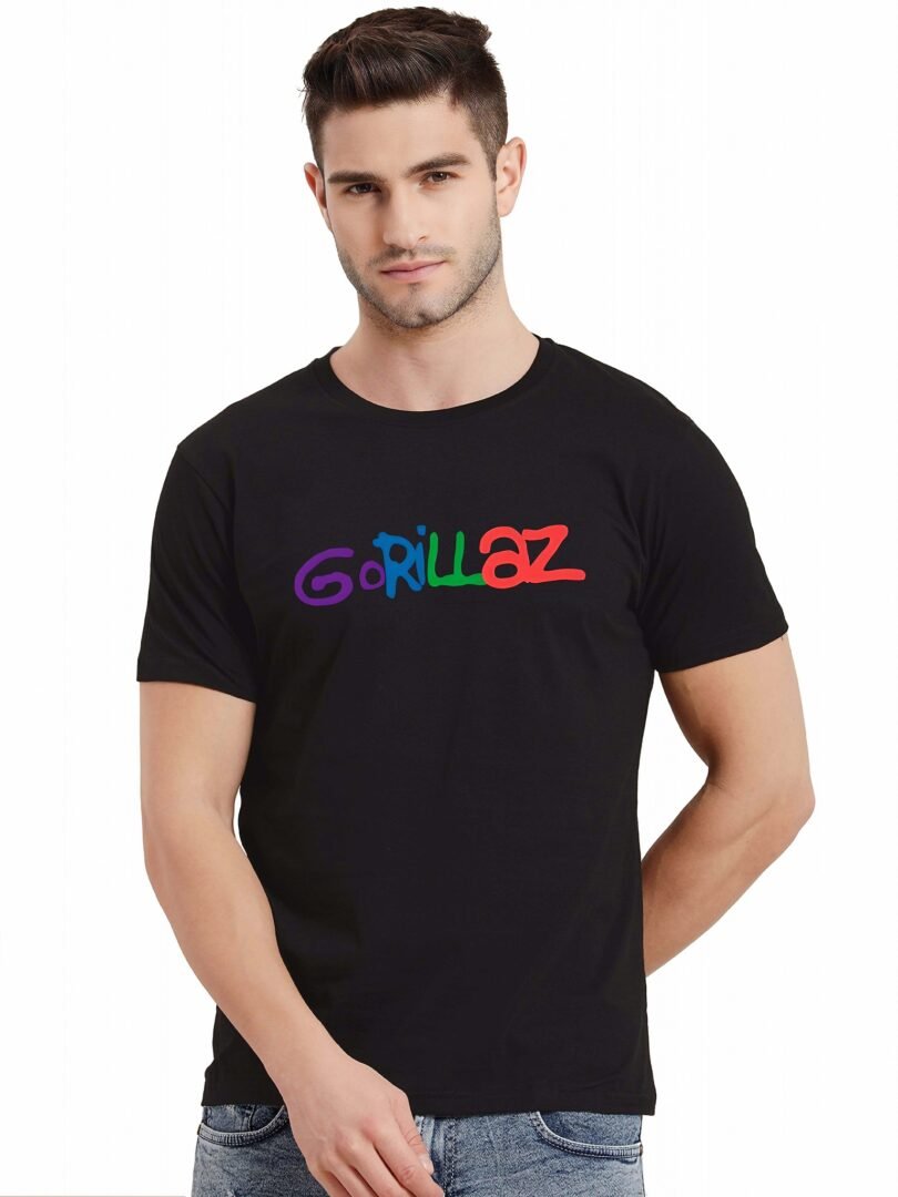 Black Graphic Print Cotton Regular T-Shirt for Men Casual Wear by Just Casual - Image 2