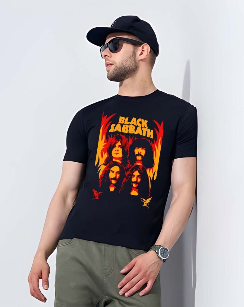 Black Graphic Print Cotton Regular T-Shirt for Men Casual Wear by Just Casual - Image 2