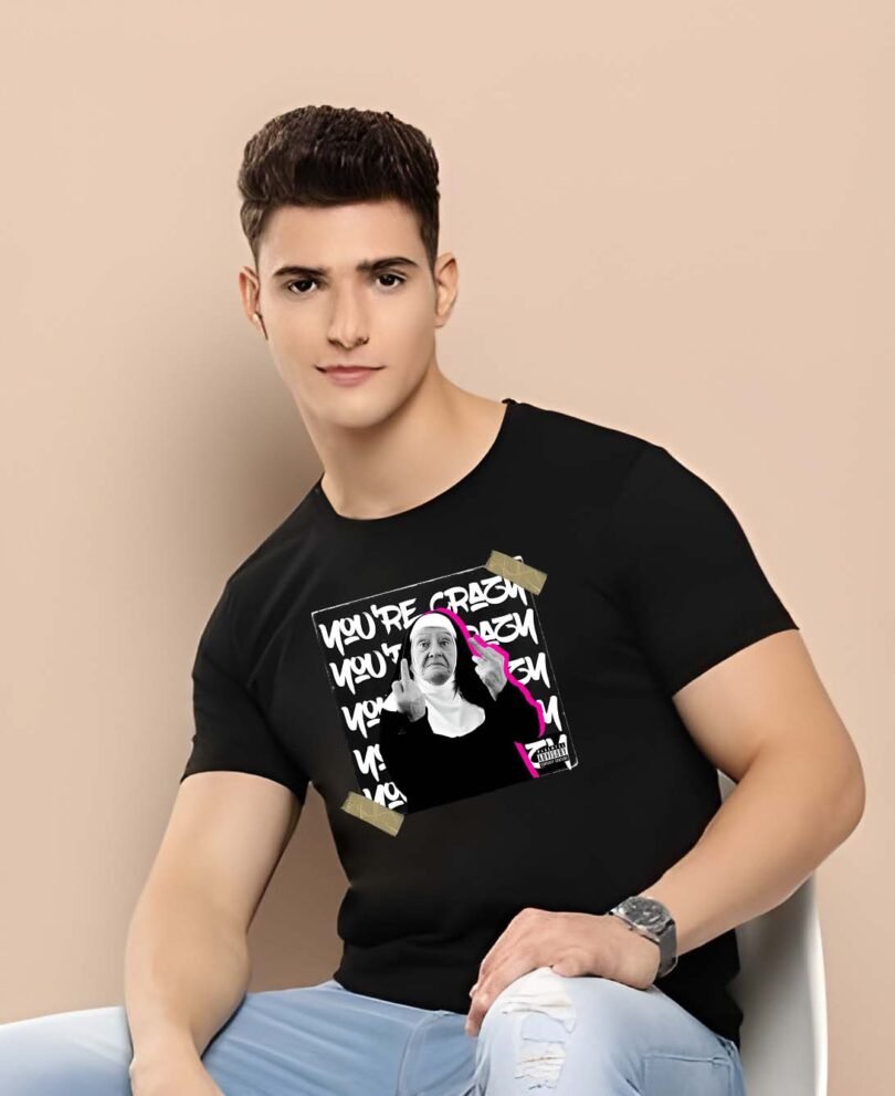 Black Graphic Print Cotton Regular T-Shirt for Men Casual Wear by Just Casual - Image 2