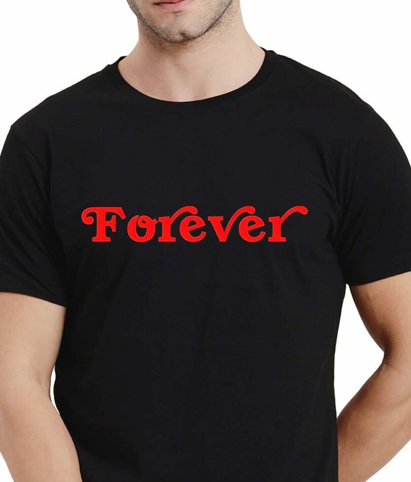 Black Graphic Print Cotton Regular T-Shirt for Men Casual Wear by Just Casual - Image 4