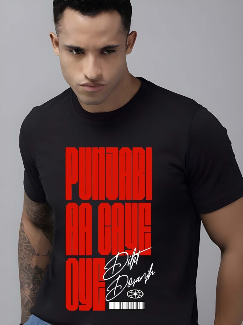 Black Graphic Print Cotton Regular T-Shirt for Men Casual Wear by Just Casual - Image 3