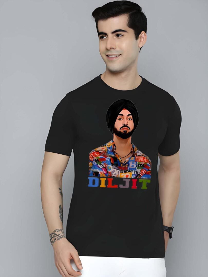 Black Graphic Print Cotton Regular T-Shirt for Men Casual Wear by Just Casual - Image 3