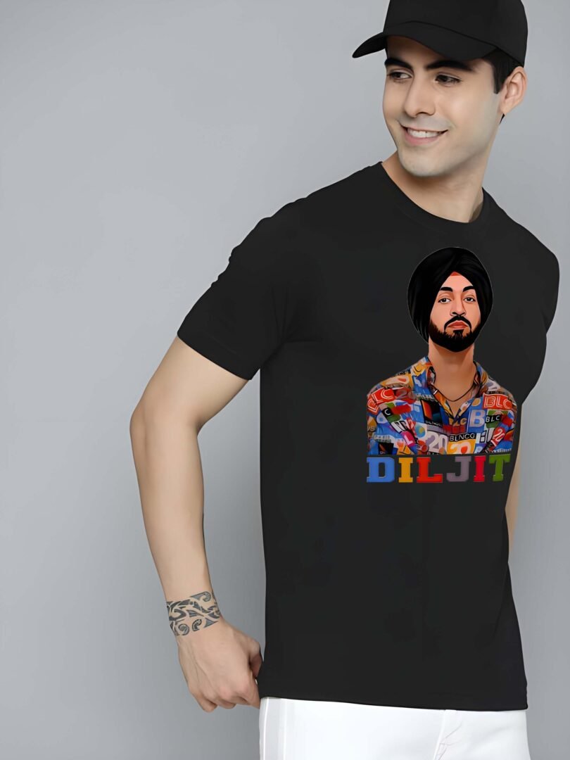 Black Graphic Print Cotton Regular T-Shirt for Men Casual Wear by Just Casual - Image 2