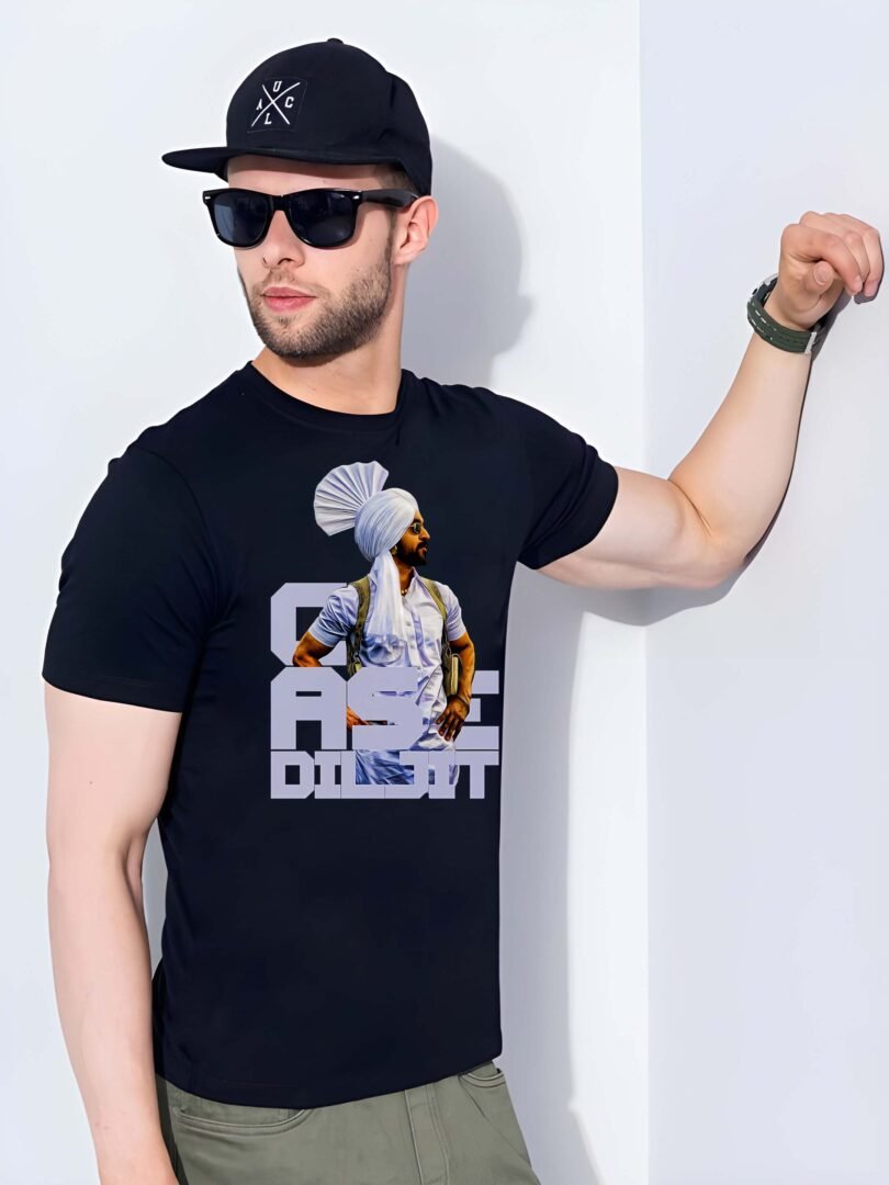 Black Graphic Print Cotton Regular T-Shirt for Men Casual Wear by Just Casual - Image 2