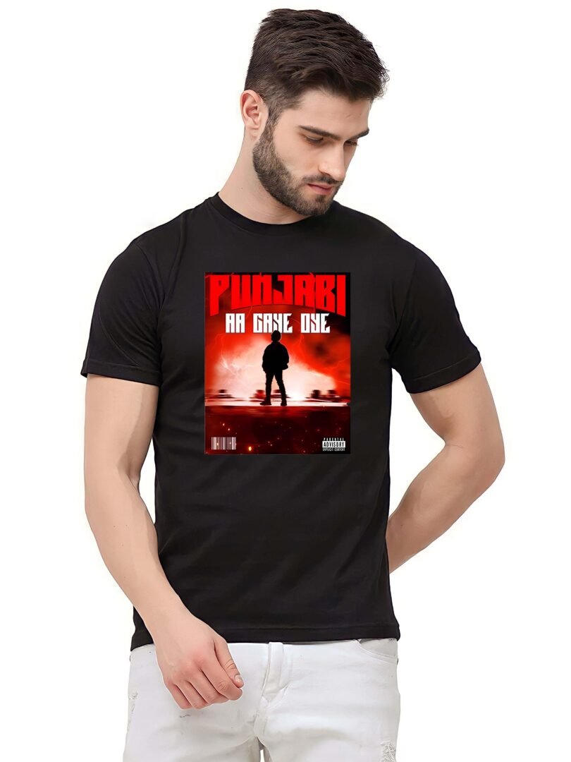 Black Graphic Print Cotton Regular T-Shirt for Men Casual Wear by Just Casual - Image 2