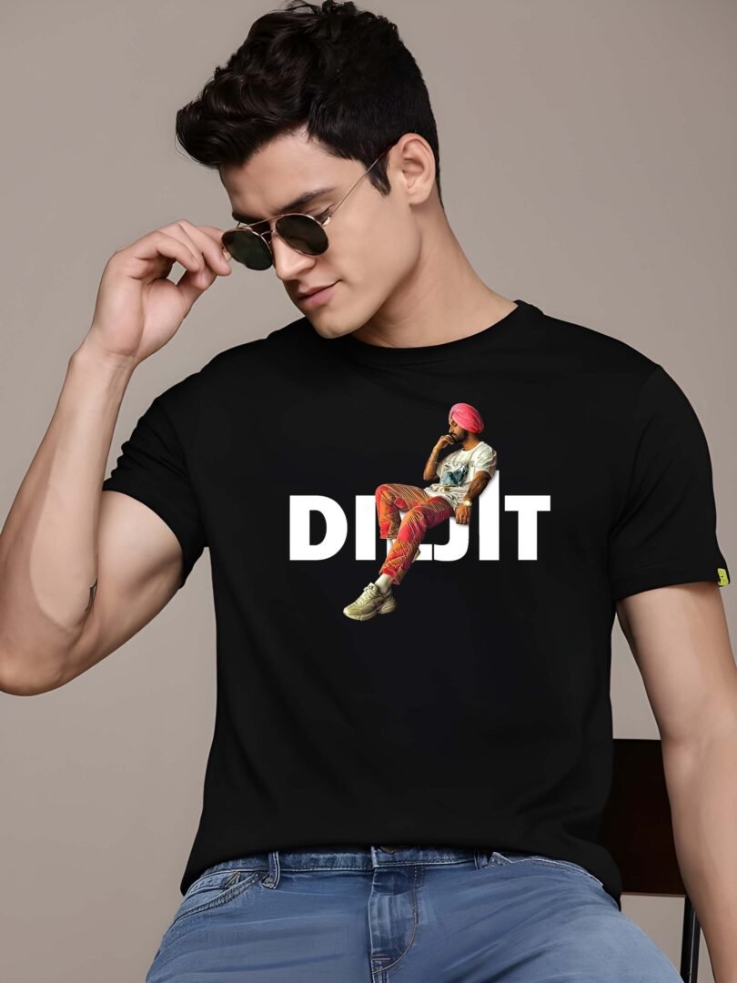 Black Graphic Print Cotton Regular T-Shirt for Men Casual Wear by Just Casual - Image 2