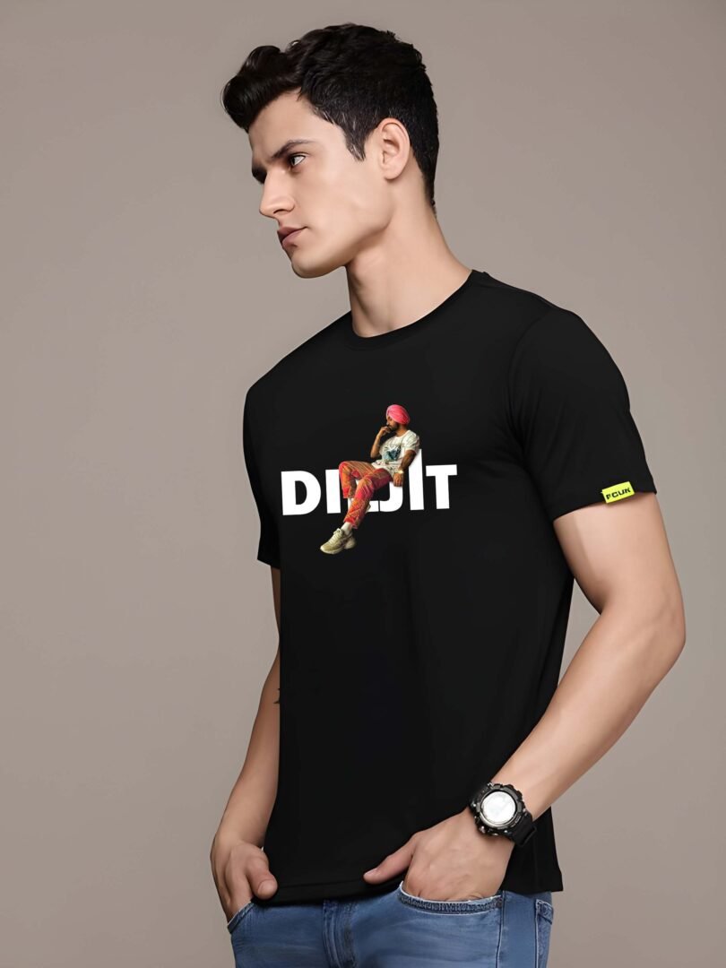 Black Graphic Print Cotton Regular T-Shirt for Men Casual Wear by Just Casual - Image 4