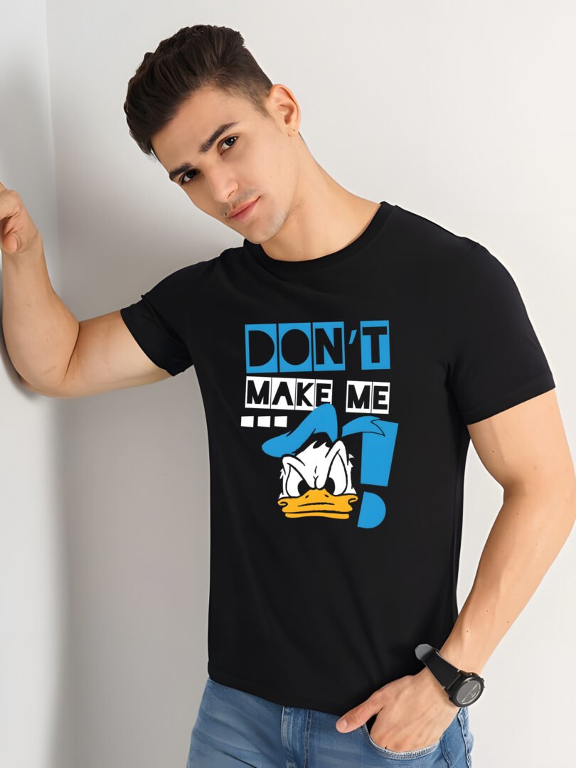 Black Graphic Print Cotton Regular T-Shirt for Men Casual Wear by Just Casual - Image 3