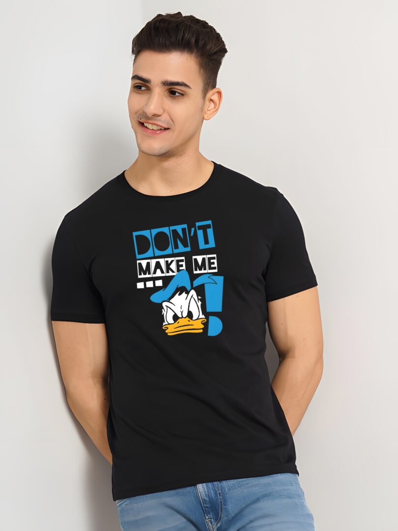 Black Graphic Print Cotton Regular T-Shirt for Men Casual Wear by Just Casual - Image 2