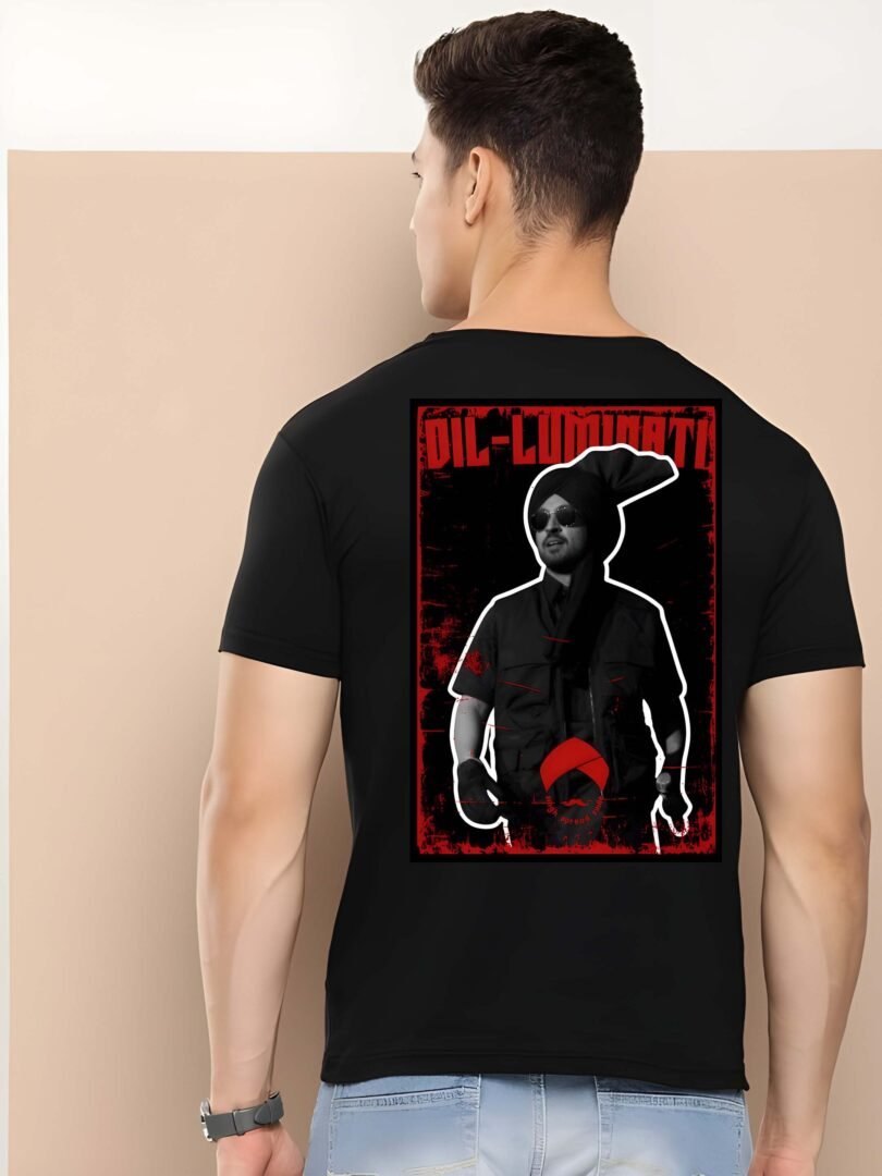 Black Graphic Print Cotton Regular T-Shirt for Men Casual Wear by Just Casual - Image 5