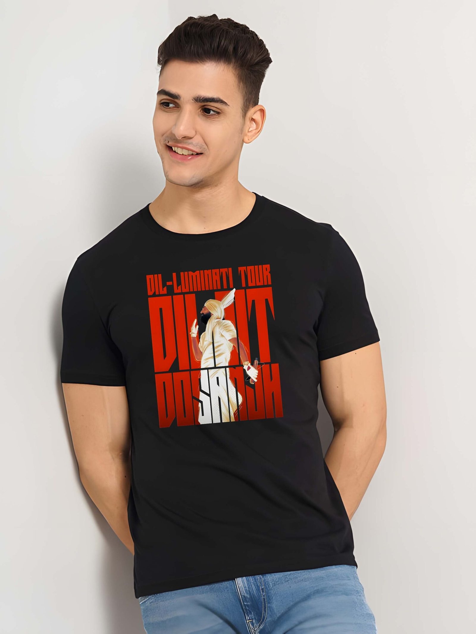 Black Graphic Print Cotton Regular T-Shirt for Men Casual Wear by Just Casual - Image 3