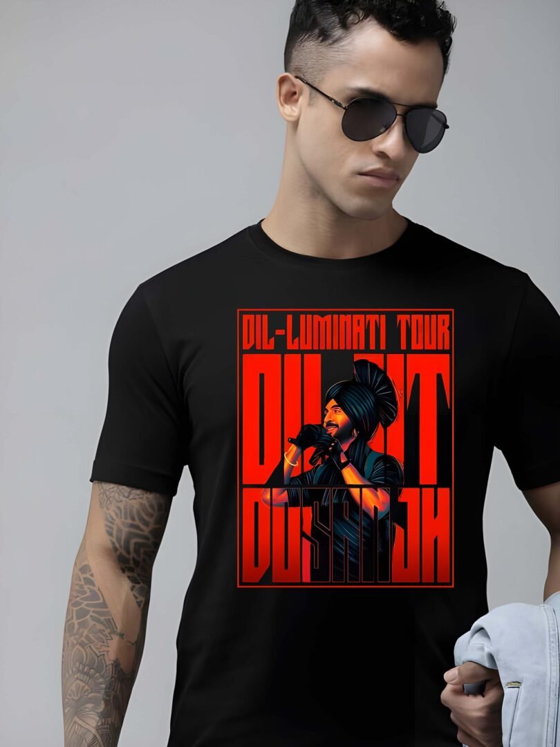 Black Graphic Print Cotton Regular T-Shirt for Men Casual Wear by Just Casual - Image 3
