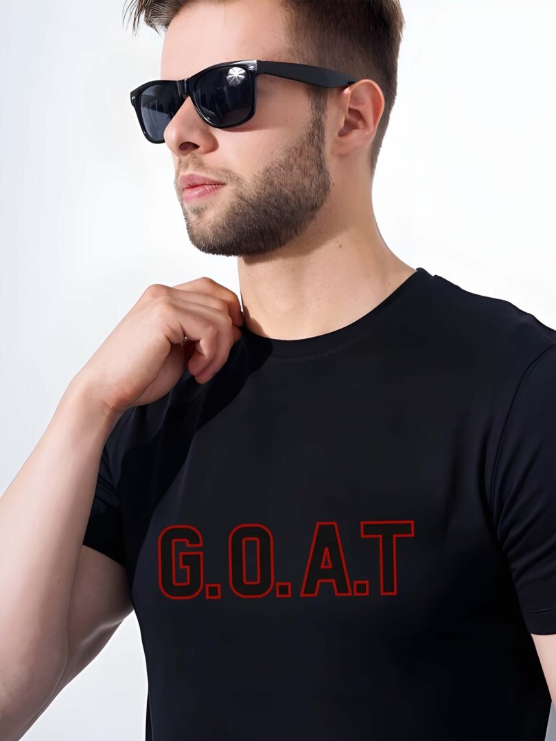Black Graphic Print Cotton Regular T-Shirt for Men Casual Wear by Just Casual - Image 3