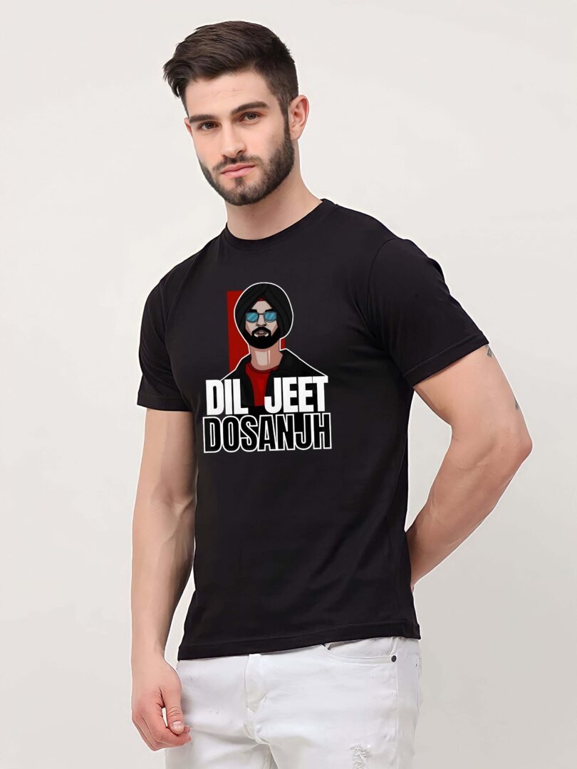 Black Graphic Print Cotton Regular T-Shirt for Men Casual Wear by Just Casual - Image 3