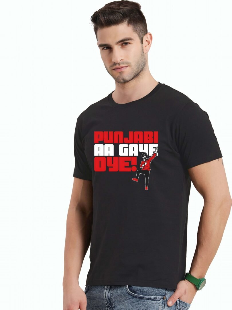 Black Graphic Print Cotton Regular T-Shirt for Men Casual Wear by Just Casual - Image 3