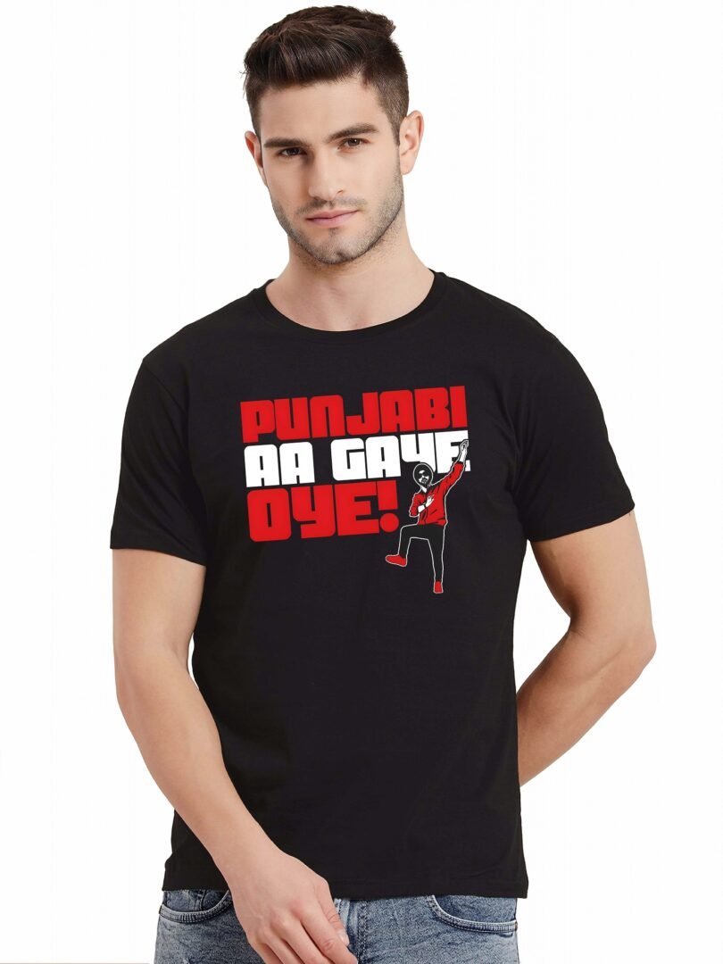 Black Graphic Print Cotton Regular T-Shirt for Men Casual Wear by Just Casual - Image 2