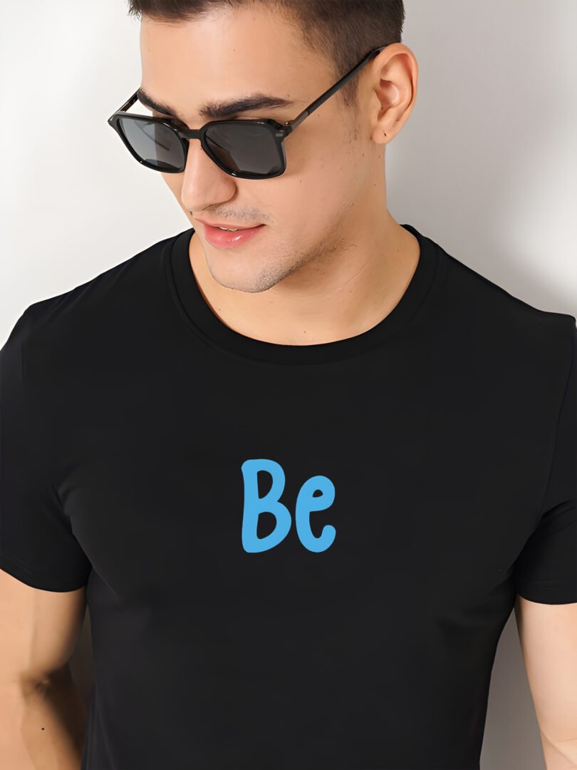 Black Graphic Print Cotton Regular T-Shirt for Men Casual Wear by Just Casual - Image 4