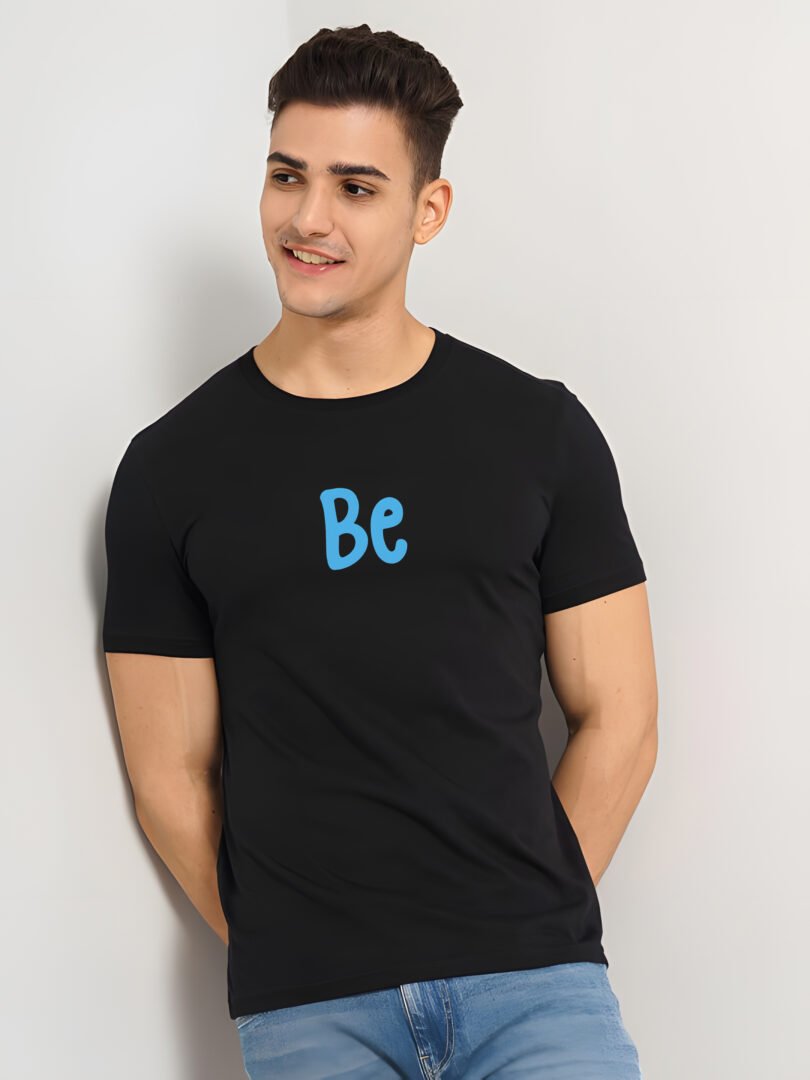 Black Graphic Print Cotton Regular T-Shirt for Men Casual Wear by Just Casual - Image 3